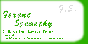 ferenc szemethy business card
